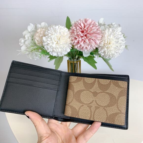 Coach CA001 3 In 1 Wallet In Blocked Signature Canvas IN MAHOGANY MULTI - Picture 6 of 7